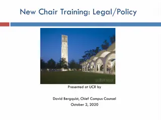 New Chair Training: Legal and Policy Insights at UCR