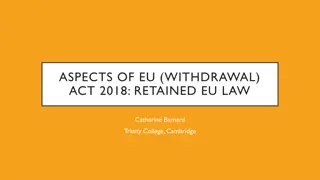 Retained EU Law and Legislation Post Brexit