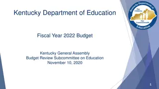 Kentucky Department of Education Fiscal Year 2022 Budget Review