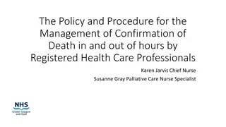 Policy and Procedure for Confirmation of Death by Health Care Professionals