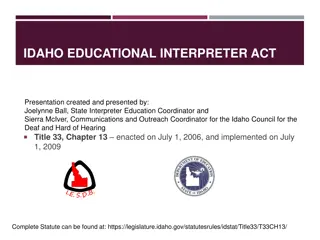 Idaho Educational Interpreter Act Overview