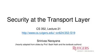 Transport Layer Security (TLS) and Secure Sockets Layer (SSL)