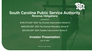 South Carolina Public Service Authority Revenue Obligations Investor Presentation