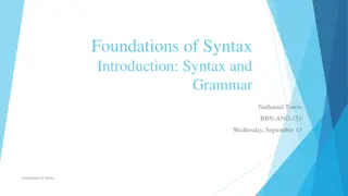 Understanding the Foundations of Syntax in Language