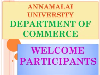 Concepts in Commerce and Finance at Annamalai University