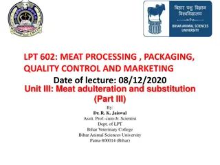 Meat Adulteration: Chemical Methods for Detection