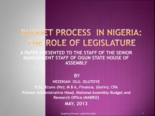 The Role of Legislature in Budget Process in Nigeria