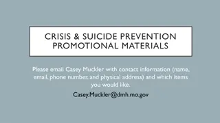 Crisis and Suicide Prevention Promotional Materials Catalog