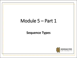 Introduction to Sequences, Variables, Strings, and Lists