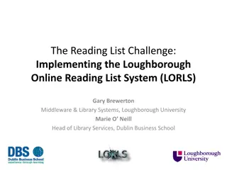 Revolutionizing Reading Lists: The Loughborough Online System