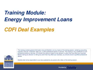 Energy Improvement Loans CDFI Deal Examples