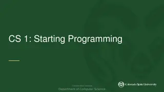 Introduction to Programming Concepts at Colorado State University