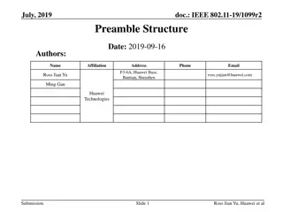 IEEE 802.11-19/1099r2 Preamble Structure Overview