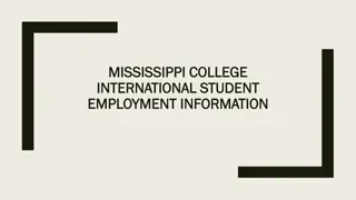 International Student Employment Information at Mississippi College