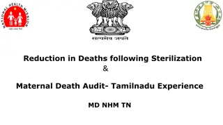 Reduction in Deaths following Sterilization & Maternal Death Audit - Tamilnadu Experience