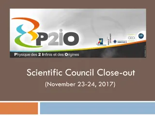 P2IO Scientific Council Close-Out Meeting Summary (November 23-24, 2017)