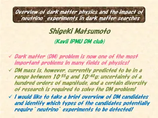 Overview of Dark Matter Physics and Neutrino Experiments