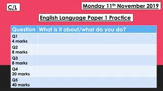 English Language Paper 1 Practice Questions and Timings Guide