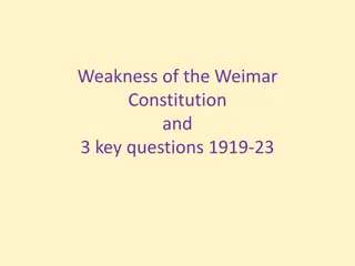 Weaknesses of the Weimar Constitution and Key Questions 1919-23