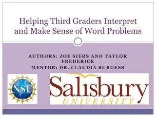 Helping Third Graders Make Sense of Word Problems: A Research Study