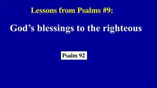 Lessons from Psalm 92: God's Blessings to the Righteous