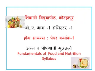 Fundamentals of Food and Nutrition Course Overview