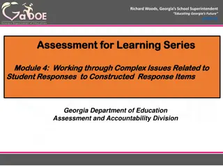 Understanding Constructed Response Items in Education