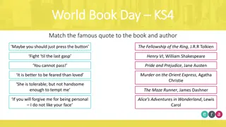 Match Famous Quotes to Books & Authors | World Book Day Celebration