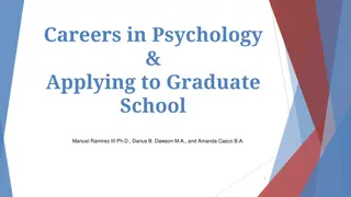 Career Opportunities in Psychology and Applying to Graduate School