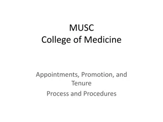 MUSC College of Medicine Promotion and Tenure Process