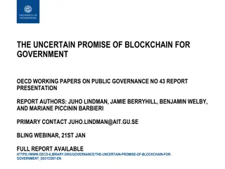 The Uncertain Promise of Blockchain for Government - OECD Working Paper