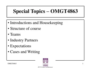 Special Topics in SCM: Industry Partnerships and Team Dynamics