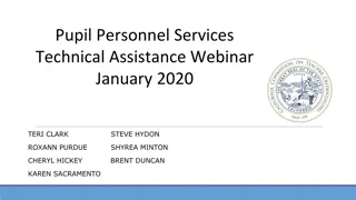 Technical Assistance Webinar Highlights for Pupil Personnel Services