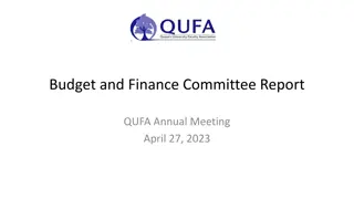 Committee Report on Budget and Finance at QUFA Annual Meeting