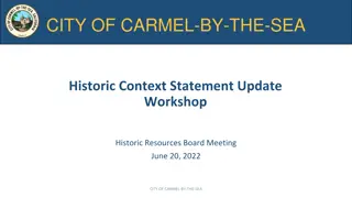 Update of Historic Context Statement by City of Carmel-by-the-Sea