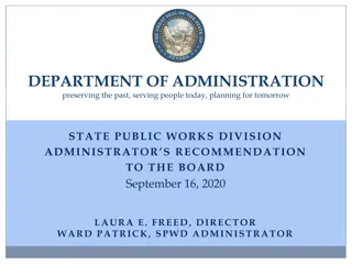 State Public Works Division Administrator's Recommendations for Deferred Maintenance Projects