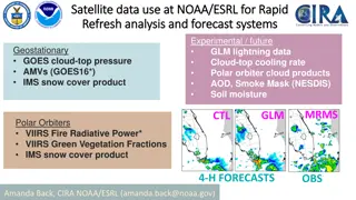 Satellite Data Use at NOAA/ESRL for Rapid Analysis and Forecast Systems