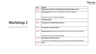 Climate Adaptation Workshop: Progress and Feedback