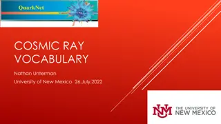 Cosmic Ray Vocabulary and Physics Concepts