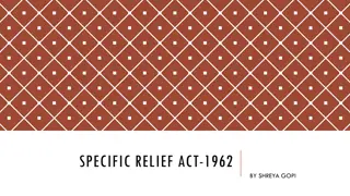 Overview of Specific Relief Act 1962 by Shreya Gopi