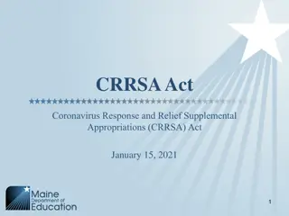 Education Funding Updates and Relief Measures Under CRRSA Act