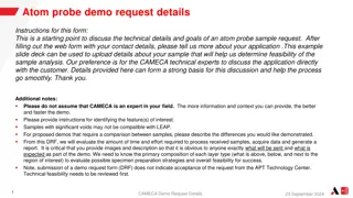 Atom Probe Sample Request Details and Instructions