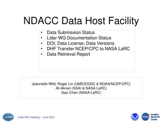 Lidar Working Group Data Submission Status - Continuing Measurements Report