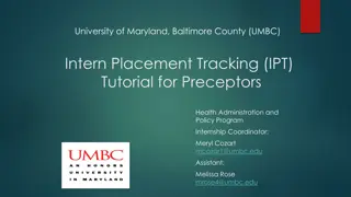 UMBC IPT Tutorial for Health Administration Interns