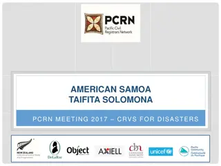 Critical Review of CRVS Implementation for Disaster Management in American Samoa