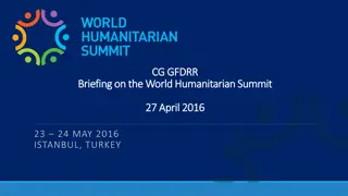 Insights from the World Humanitarian Summit Briefing