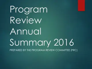 Program Review Annual Summary 2016 by PRC Committee