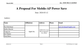 Proposal for Mobile-AP Power Save in IEEE 802.11