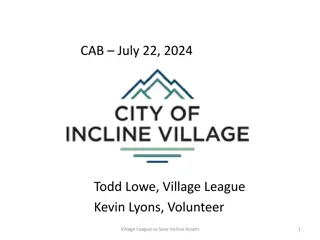 Village League Initiative Updates and Plans for Incline Village