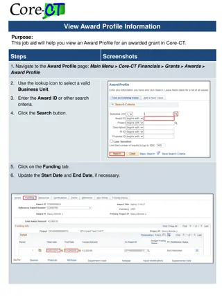 Guide to Viewing Award Profiles in Core-CT Financials